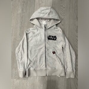 Disney Star Wars Youth Full‎ Zip Hoodie Size 7/8 w/ Aurebesh Writing on Back
